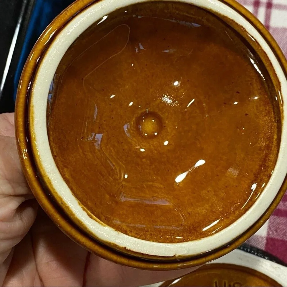 VTG Sears Octagon Amber‎ 3-Piece Set Pitcher, Lidded Sugar Bowl Pattern 4567 USA